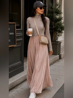Anthropologie Thea  long sleeve  twofer maxi dress